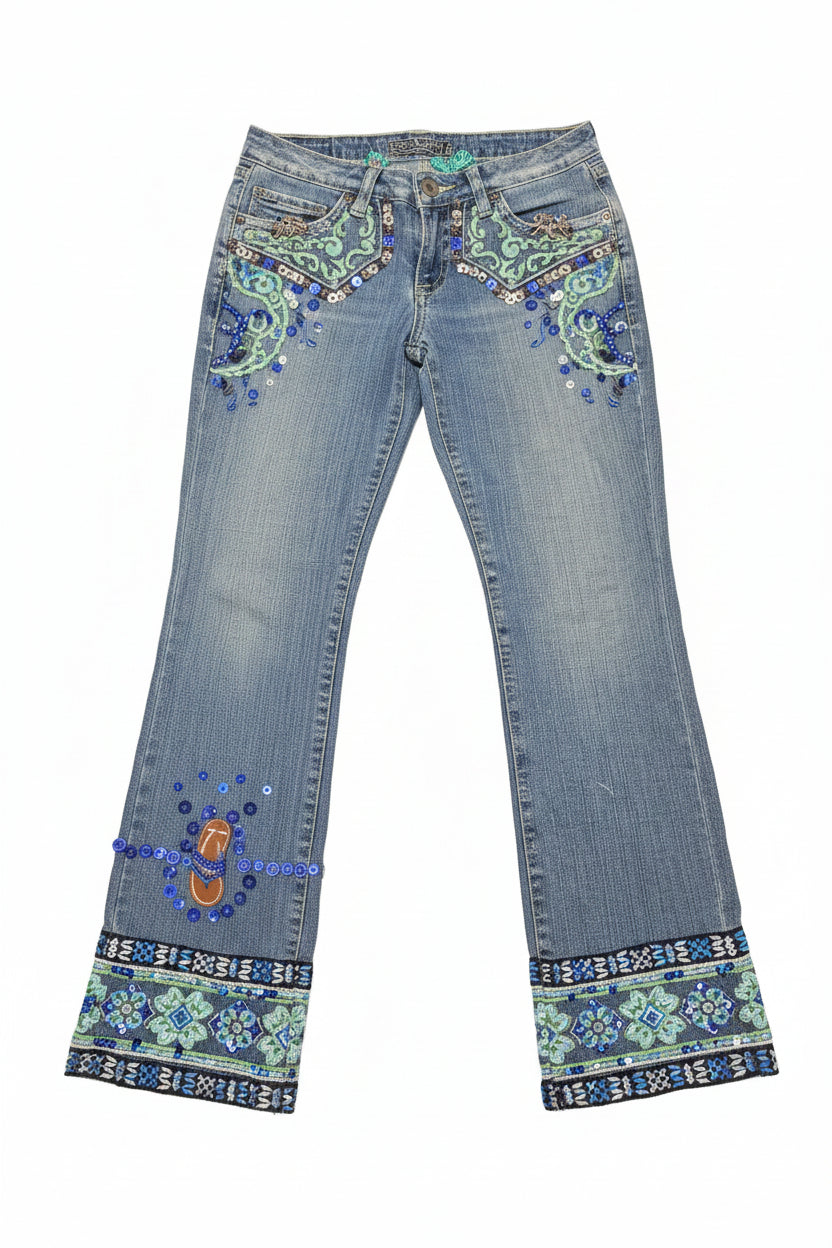 Beautiful Hand Decorated Jeans for girls age 4-5
