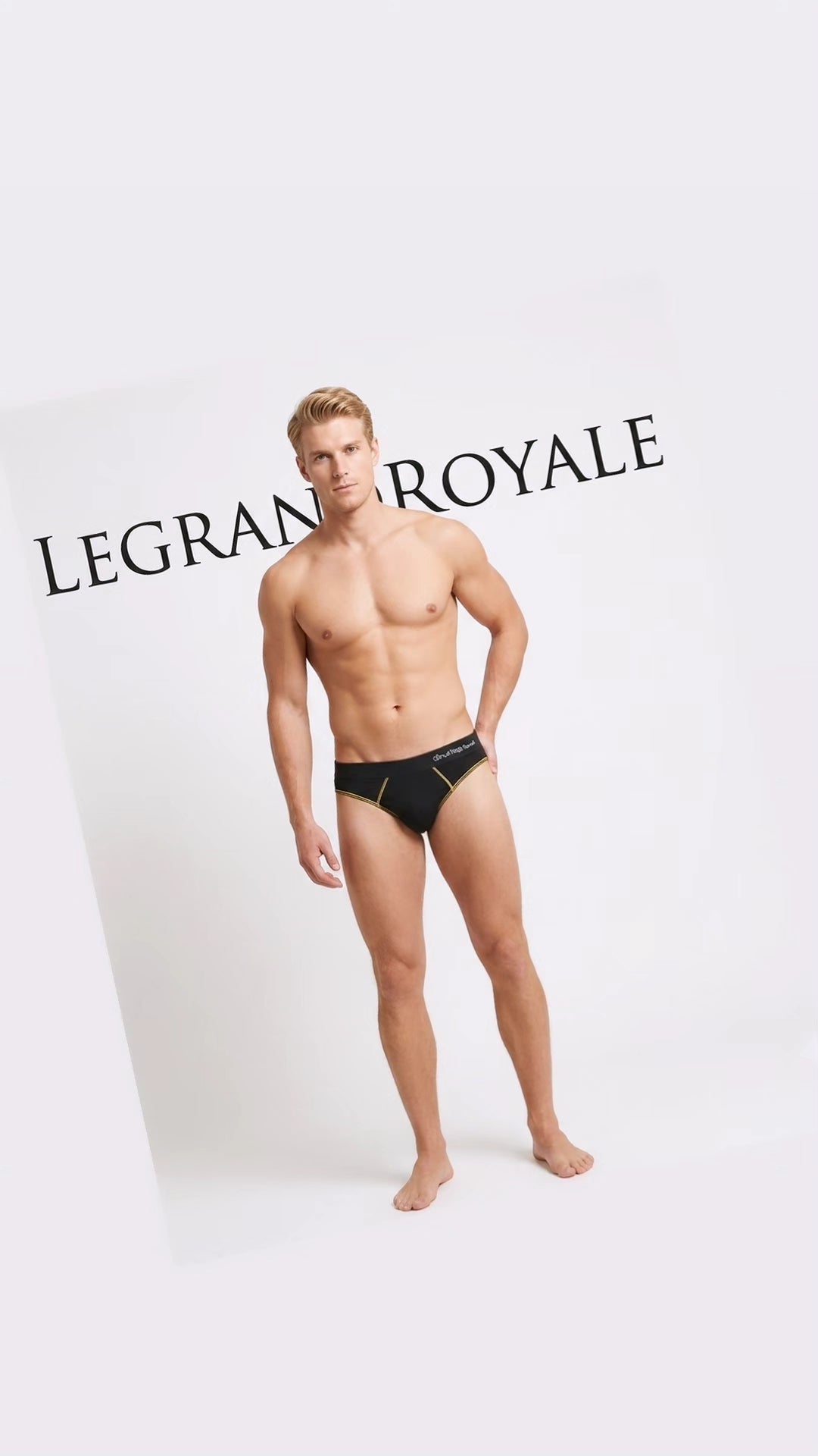 Silver and Brilliant Stones Brief Trunk Swimwear for Men