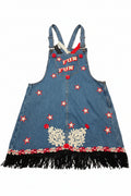 ''Fun" Cute Dress-Romper Girls ages 8-9 colorful