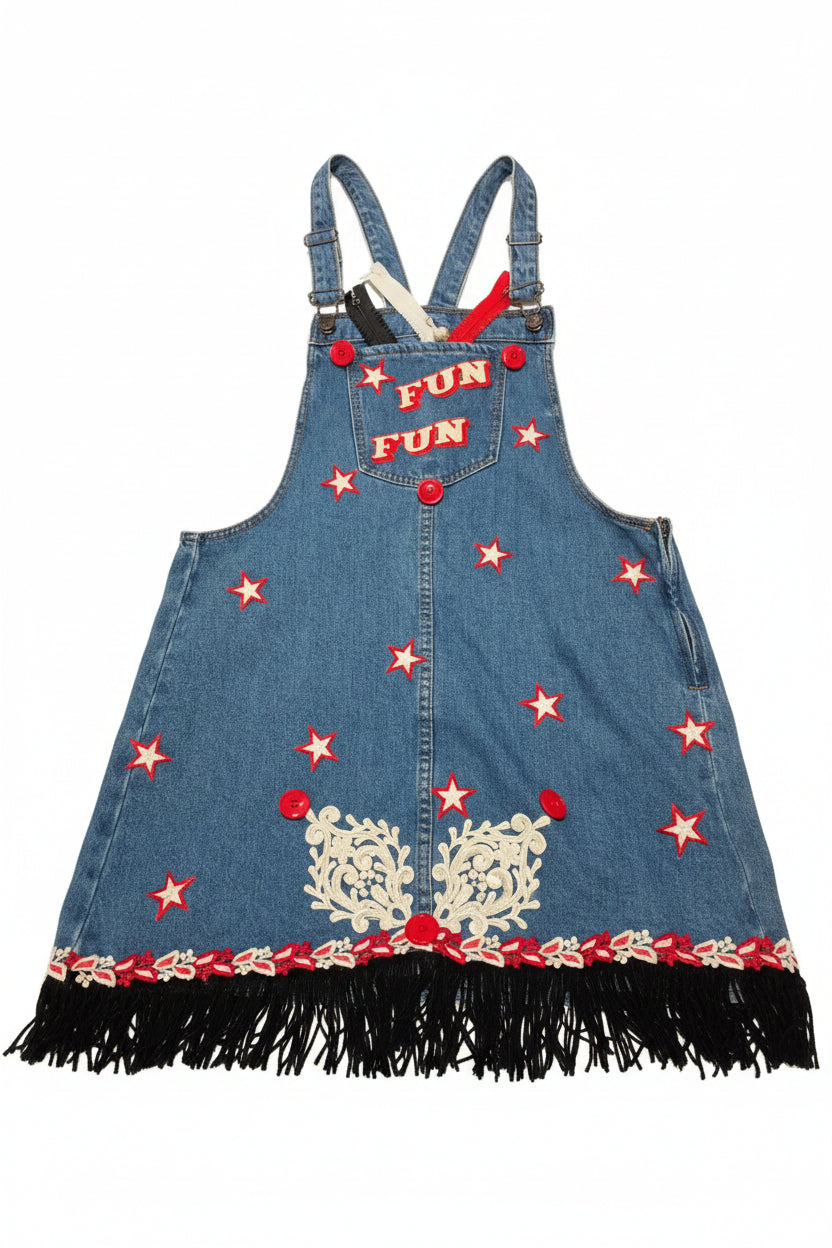 ''Fun" Cute Dress-Romper Girls ages 8-9 colorful