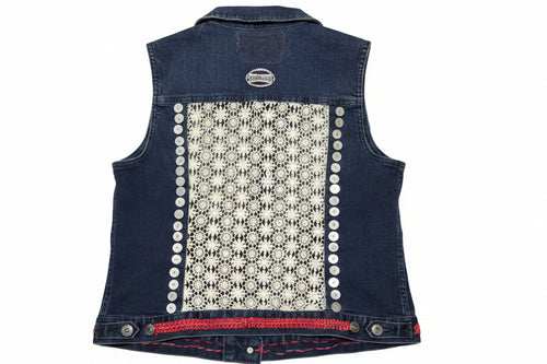 "Fearless" Sleeveless Denim Jacket girls 7-8