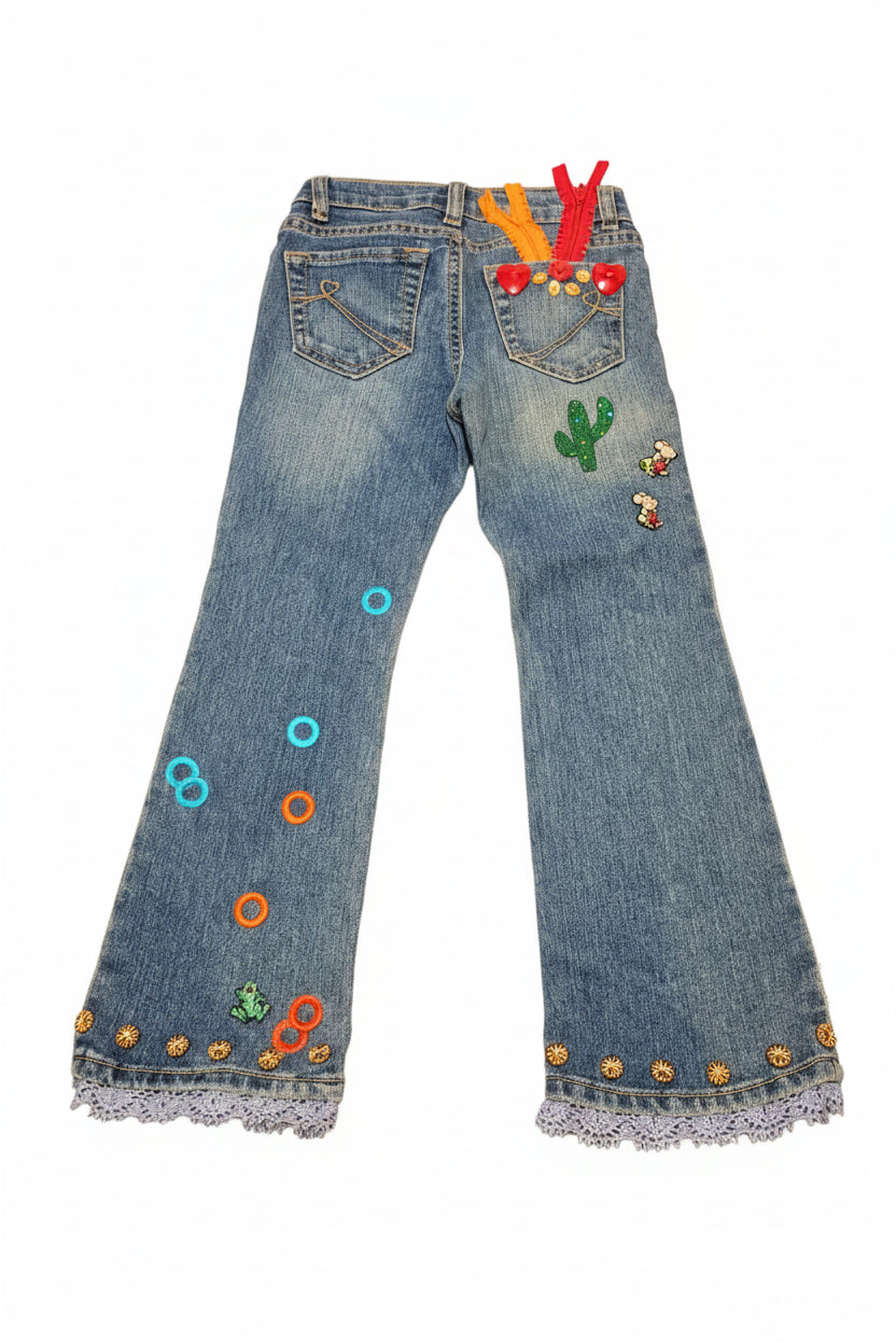 Hand Cute Decorated Jean for baby girls age 4-5