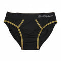 Hip Brief Swimsuit Trunk Swimwear for Men with Golden mesh details