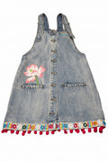 Beautiful Denim decorated Flower dress ages 8-9