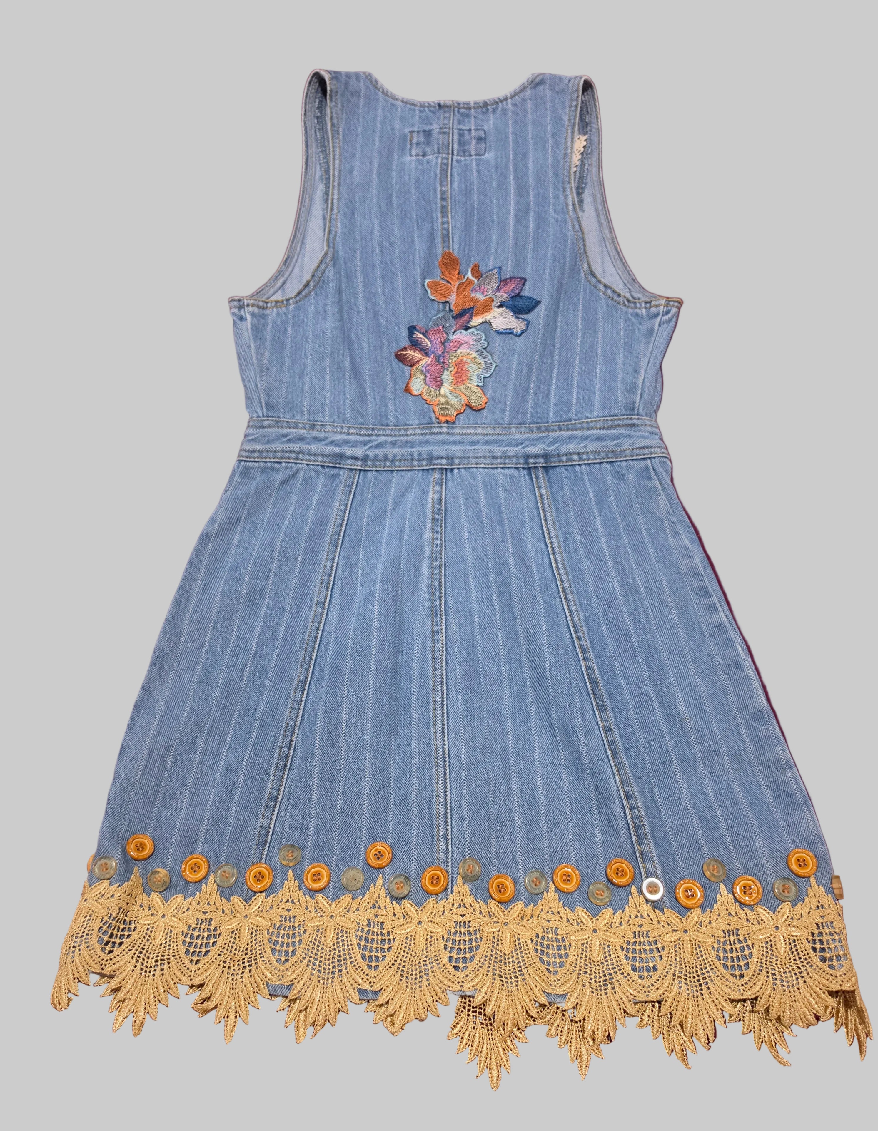 Beautiful medium denim Dress ages 8-9